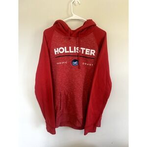 Hollister Pacific Coast Hoodie Red Pullover Men's M Y2K Surf Style